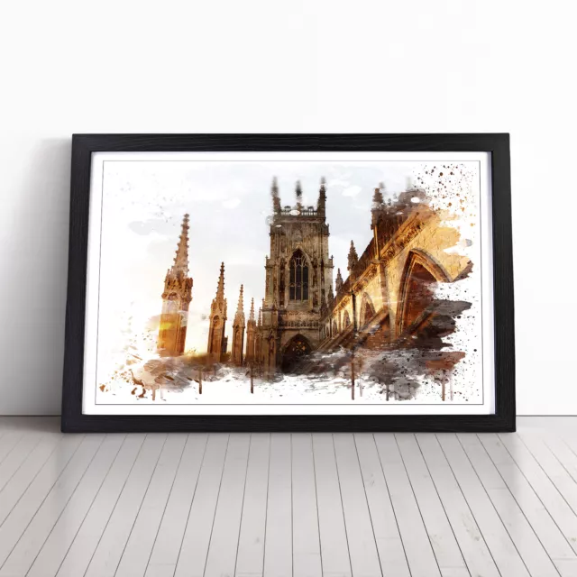 York Minster Sunset V3 Wall Art Print Framed Canvas Picture Poster Home Decor