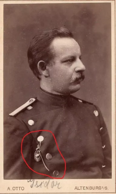 Altenburg, Sachsen-Altenburg, Offizier in Uniform, Brustporträt, CDV, 1880er