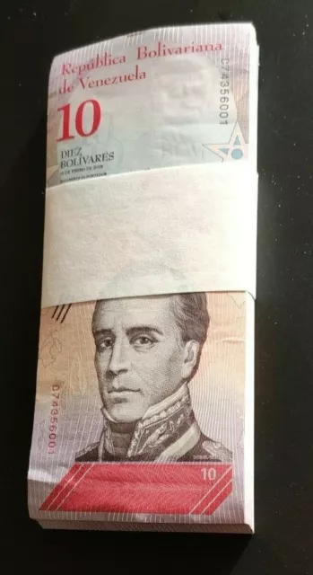 Venezuela 10 Bolivares Soveranos 2018 P Neu Bündel 100 Stck. Unc