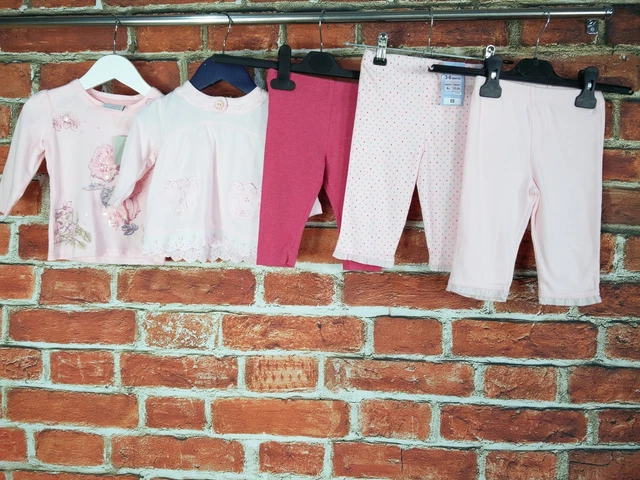 T-Shirt Neonato Pacchetto Età 3-6 Mesi Next M&S Rosa Scintillante Leggings 68Cm