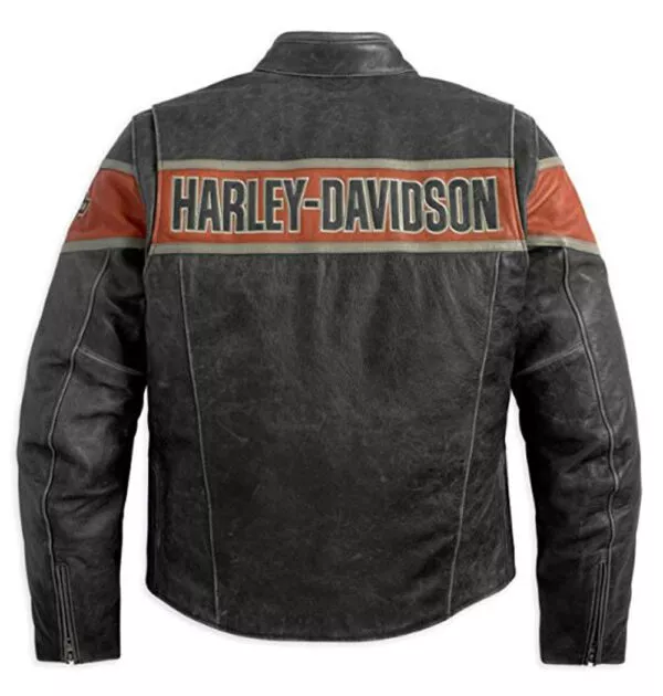 Harley Davidson Mens Victory Lane Distressed Leather Genuine Jacket Biker 2