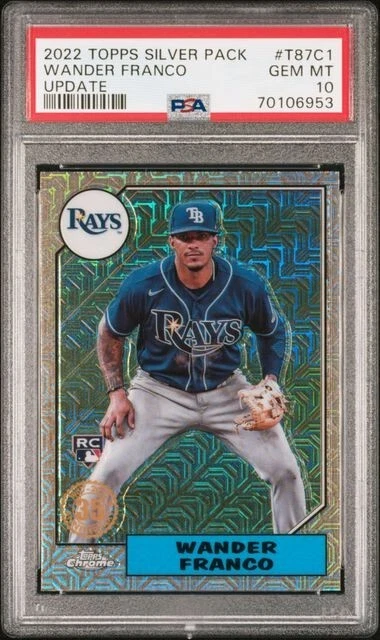 2022 Topps Silver Pack WANDER FRANCO Rookie Card PSA 10 GEM MINT Rays #T87C1 RC