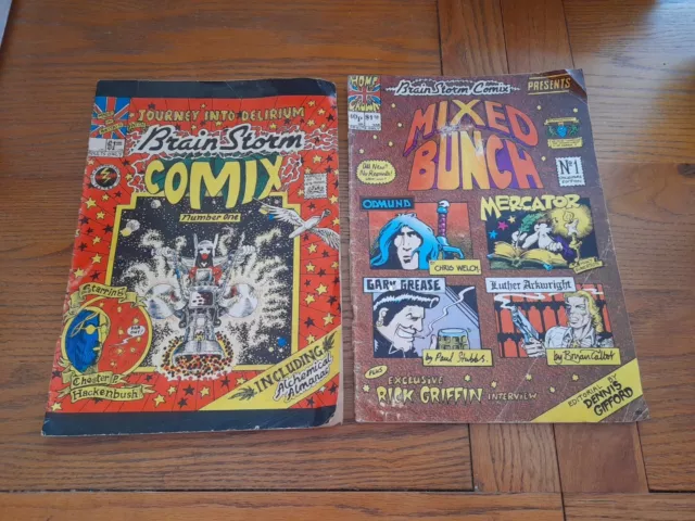 BRAIN STORM COMIX #1 & #3 MIXED BUNCH BRITISH UNDERGROUND COMIC - Brian Talbot