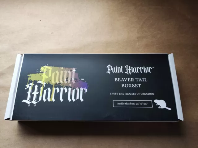 Paint Warrior Semi Oval Flat Beaver Tail Paint Brush Set - 3 Pack