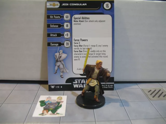 =Star Wars Miniatures CHAMPIONS OF THE FORCE Jedi Consular 2/60 with card =