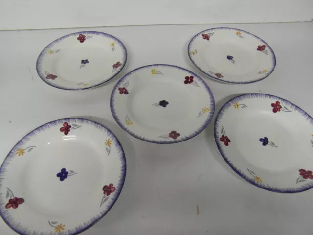 Lot de 5 assiettes à dessert Digoin Sarreguemines modèle Marylou