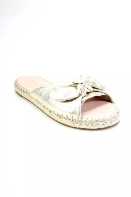 Kate Spade New York Womens Gold Bow Front Espadrille Sandals Shoes Size 8