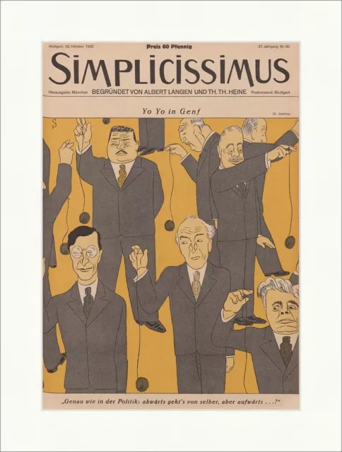 Titelseite der Nummer 30 von 1932 Erich Schilling Yo Yo Genf Simplicissimus 1927