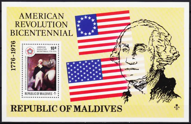Maldives S/S American Revolution Bicentennial 1976 MNH-16 Euro