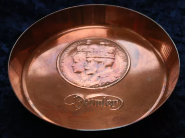 Copper Dish 4.5" In Diameter Commemerating King George 5th Coronation