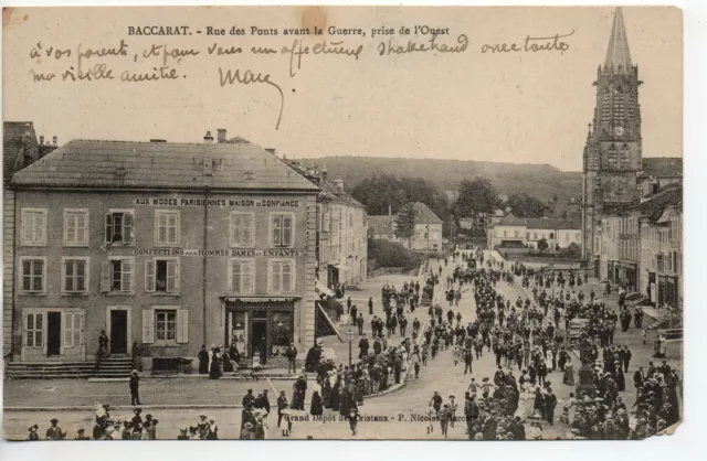BACCARAT - Meurthe and Moselle - CPA 54 - the very lively rue des bridges
