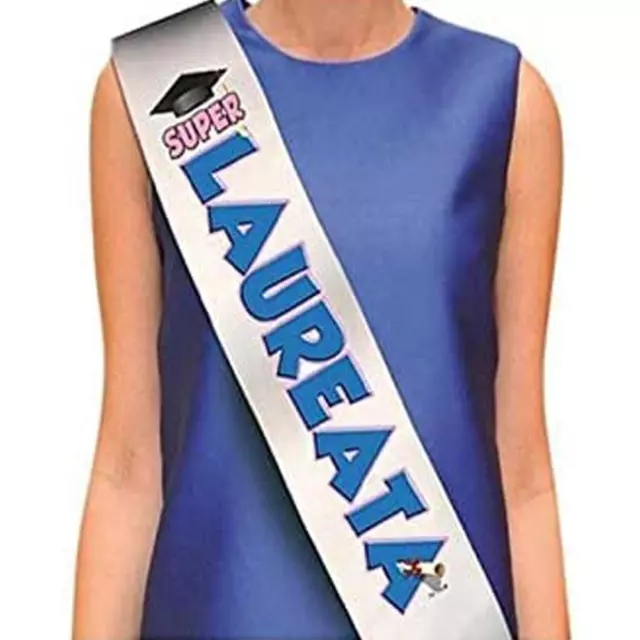 Fascia per laurea con testo Laureata colore blu, 1pz.