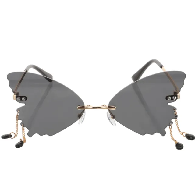1 paio di occhiali senza montatura funky occhiali da sole a forma di farfalla senza montatura
