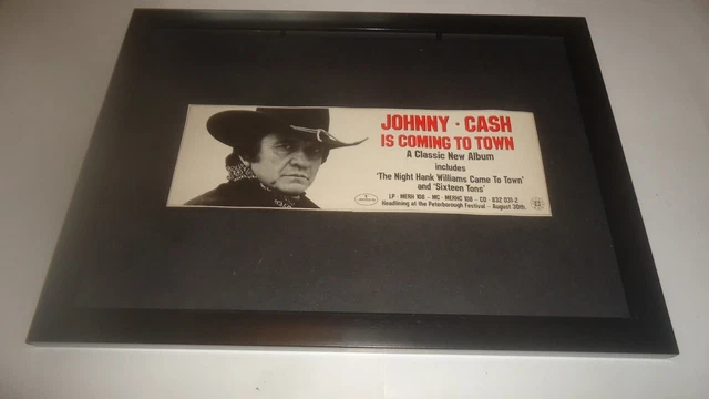JOHNNY CASH is coming to town-framed original advert