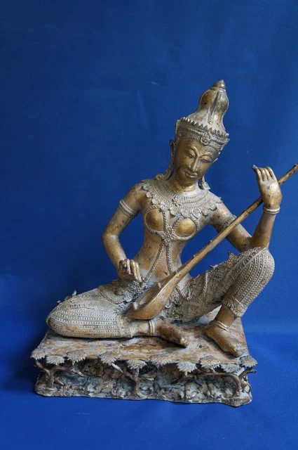 Figur Bronze Buddha Thailand Buddhafigur Asien China Skulptur vergoldet antik