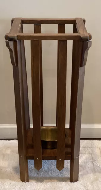 Arts And Crafts Mission Stickley Style Umbrella Stand Cane Holder 28” Tall VTG