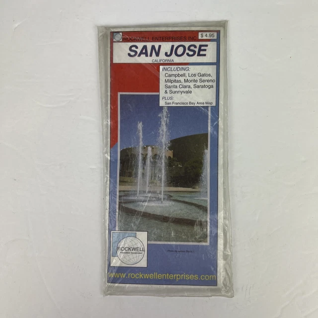 2002 SAN JOSE CALIFORNIA ROAD MAP BY ROCKWELL ENTERPRISES with SF BAY AREA New