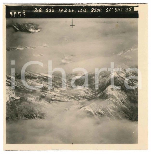 Febbraio 1944 WW2 ITALIA - ALPI - Fotografia AEREA militare 14x14 cm (4)