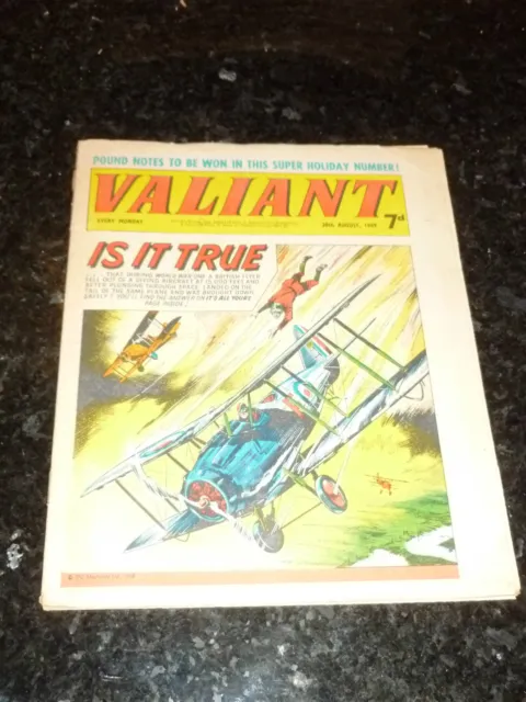 VALIANT Comic - Date 30/08/1969 - UK Fleetway Paper Comic