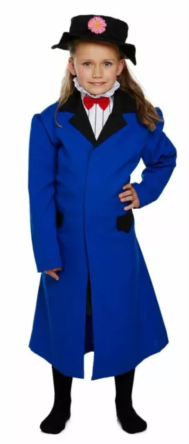 Girls Child Mary Poppins World Book Day Fancy Dress Costume To Fit Ages 4-12 Yrs 3