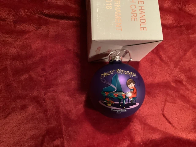 39th Annual Limited Edition Campbell's Kids Holiday Glass Ball Ornament. 2018