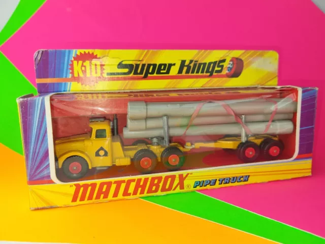 MATCHBOX lesney MIB 1970 PIPE TRUCK SCAMMEL K 10