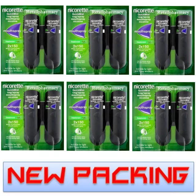Nicorette Quickmist 1mg Mouthspray Menta Fresca 2 x 150 Spray Pacco 6 Exp = 2025