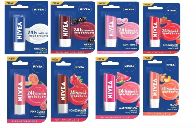 Bálsamo labial Nivea, 4,8 g - Humedad fundente las 24 horas - Bálsamo...