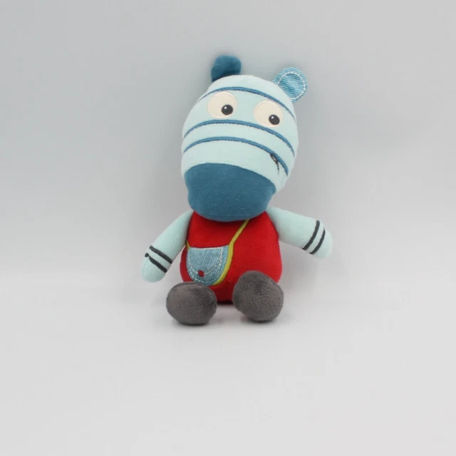 Doudou ane zèbre bleu rouge POMMETTE - 27208