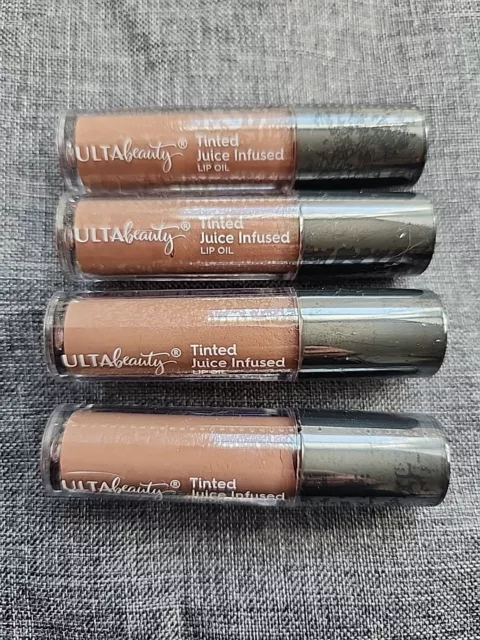 4x Ulta Beauty Tinted Juice Infused Lip Oil 0.05 oz/1.5 ml Ea NUDE BROWN SEALED