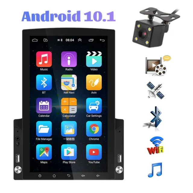Car Stereo Radio GPS Bluetooth USB Player &Camera 2Din Android10.1 9.7 Vertical