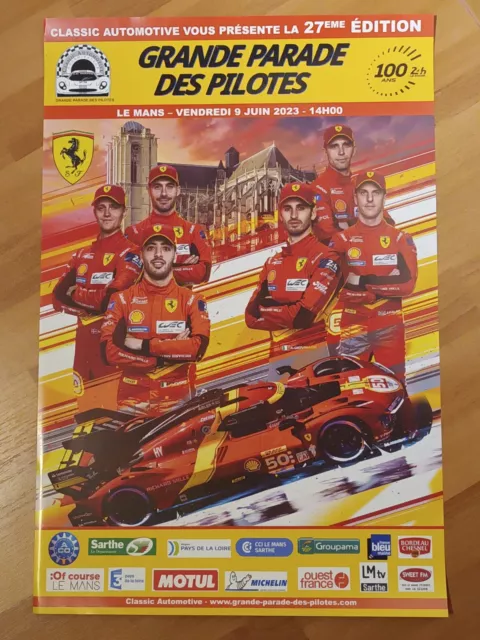 Affiche Ferrari Les Gagnants Des  24 Heures Du Mans 2023. 40x60cm. 100ans 24h00.