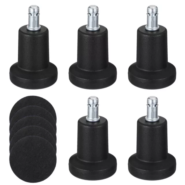 5pcs High Profile Bell Glides for Office Chair/Stool (Black)