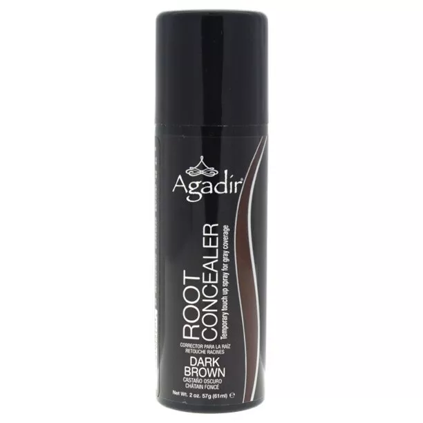 AGADIR Root Concealer For Gray Coverage, Dark Brown, 2 oz
