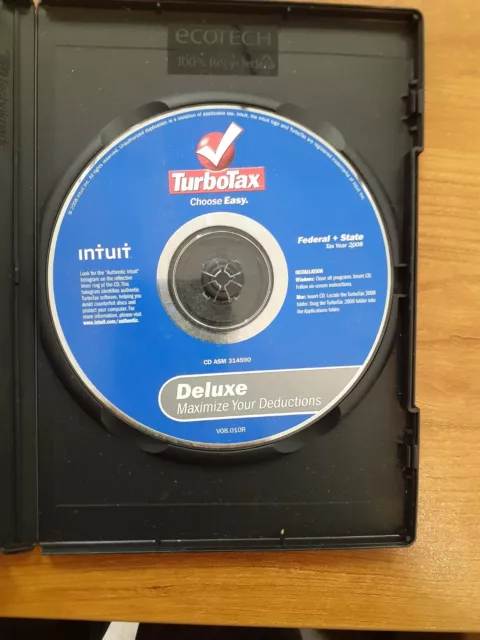 2008 Home and Business Turbo Tax Sofrtware