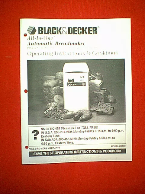 Black & Decker All-In-One Deluxe Automatic Breadmaker B1620 Bread Machine  TESTED