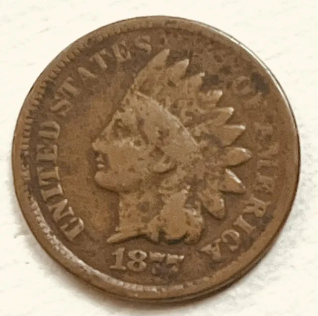 1877 Indian Head Penny. Key date. G? Shallow N on reverse ONE verifies authentic