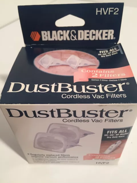 new old stock Black & Decker HVF2 DustBuster Cordless Vac Filters 2 in Pack (G3)