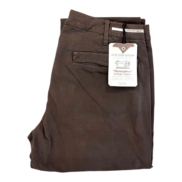 Pantalon Chino Jacob Cohen Academy - Coupe Droite En Coton Italien Pour Homme - Bleu Gris - Taille 32