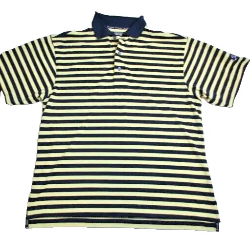 FJ FootJoy Titleist Polo Shirt Adult Large Embroidery Patch Striped Golf Mens **