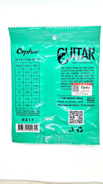 Reguläre E-Gitarrensaiten Komplettset Orphee Qualität verpackt RX17 UK Verkäufer 3