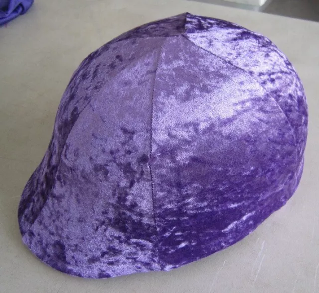 Horse Helmet Cover Mauve/Pale purple Velveteen  AUSTRALIAN MADE Choose your size