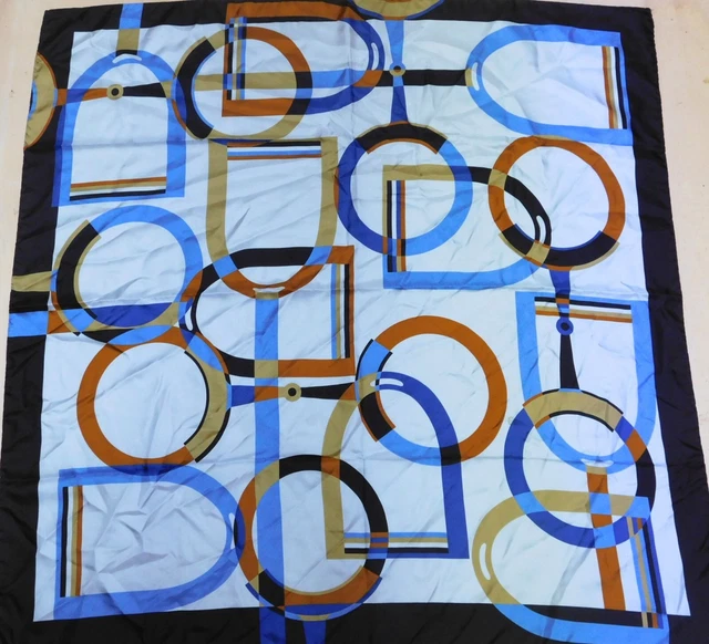 Foulard Vintage En Soie Jole Veneziani - Années 80 - Multicolore - 84x88 Cm - Femme