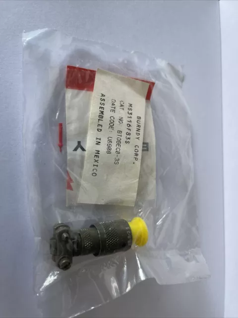 Military Connector NOS MILSPEC MS3116F-8-3S with GOLD pins