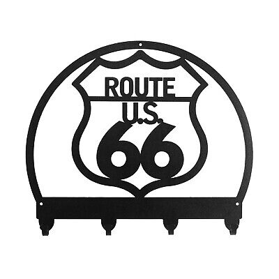 SWEN Products HIGHWAY ROUTE 66 Black Metal Key Chain Holder Hanger