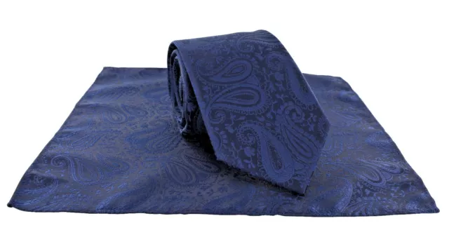 Michelsons of London Tonal Paisley Wedding Tie & Pocket Square Set