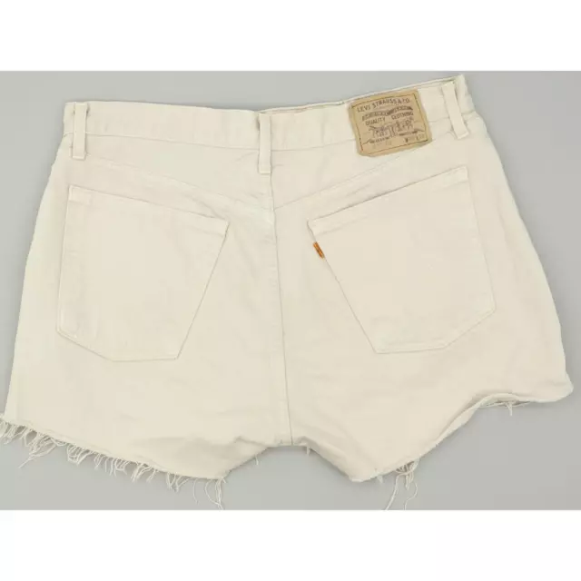 Levi's 615 Beige Hot Pants Vintage Denim Shorts High Waisted W38 UK18 (79038)