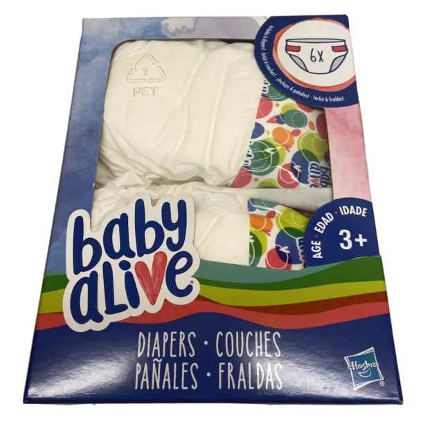 Baby Alive Diapers Pack 6 Count NEW Doll Fun Play Kids Change Pants Baby Doll