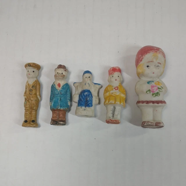 Antique Vintage German Japanese Miniature Bisque Doll Lot Of 5 Charlotte Dolls