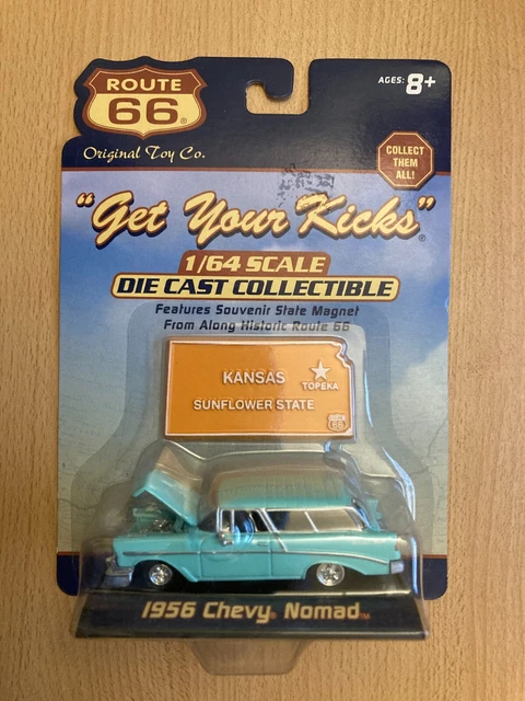 ROUTE 66 GET Your Kicks 1956 Chevy Nomad Kansas Magnet 1 64 Scale ROUTE 66 GET Your Kicks 1956 Chevy Nomad Kansas Magnet 1 64 Scale